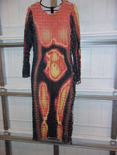 Body Heat orange black Bubble design long sleeves dress sz 1x  NWTFASHION NOVA