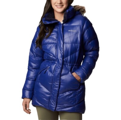 Columbia Women's Peak To Park II Mid Insulated Blue Hooded Jacket Plus Size 1X