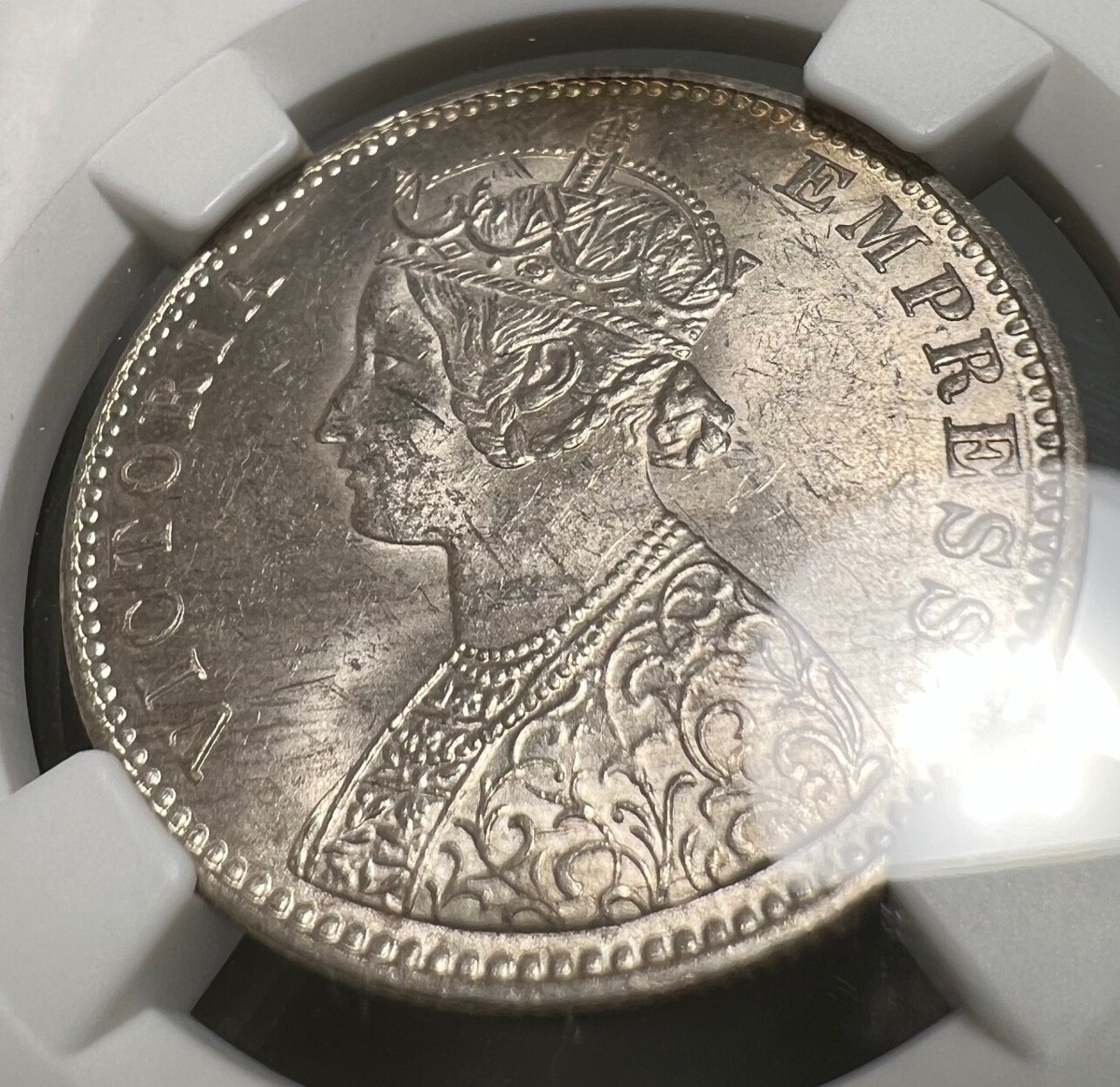 MS62 英領インド ルピー 銀貨 1901B NGC india rupee 1901 C India Rupee NGC MS62 Silver Coin Calcutta Mint