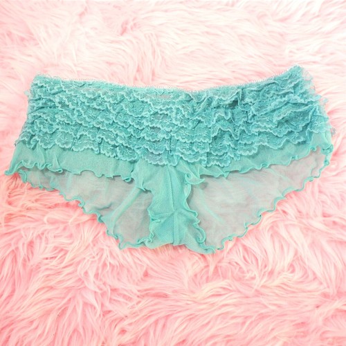 Frilly hipster panties ruffled Lace Sissy TINY low rise RHUMBA XS S M 5 colors - Picture 9 of 9