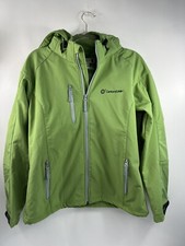 Centurylink Hooded Jacket Women’s Sz L Green Full Zip Removable Drawstring Hood