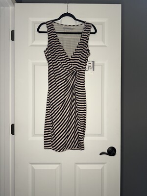 Marc New York Sleeveless Sheath Dress Navy Beige Stripe Size 6 NWT Msrp  148.00 | eBay