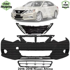 Front Bumper Cover Fascia & Grille Assembly Kit For 2016-2018 Nissan Altima