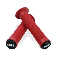 ODI SOFT FLANGED LONGNECK ST GRIPS SOFTIES w/ PLUGS BMX BIKES & SCOOTERS RED
