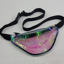 Amika RAVE NEON TRANSLUCENT Irredescent Holographic ADJUSTABLE Fanny Pack PURSE