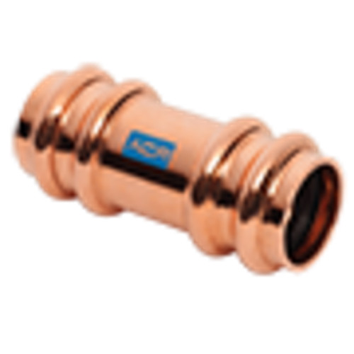 Mueller RP10157 ACR Press Copper Coupling, 0.08 x 3/4 OD (P x P) Staked Stop