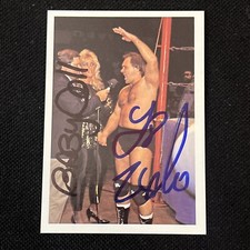 LARRY ZBYSZKO & BABY DOLL 1988 WONDERAMA NWA SIGNED AUTOGRAPHED CARD