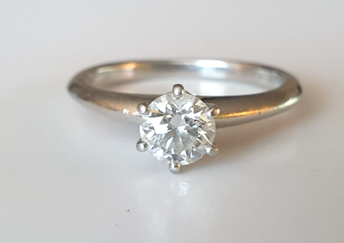 Tiffany & Co Platinum 950 Knife Edge 0.49ct VS2/i Solitaire Diamond Ring Size J - Picture 5 of 22