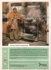 2005 Print Ad Liberty Mutual- Man in Apron with Burnt Turkey in Oven