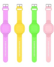 4 Pack Kids Airtag Bracelet Waterproof Silicone Wristbands - 4 Colors