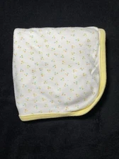 Baby Blanket Tiny Stars Yellow Trim Swaddle Jersey Knit Stretch Receiving Lovey