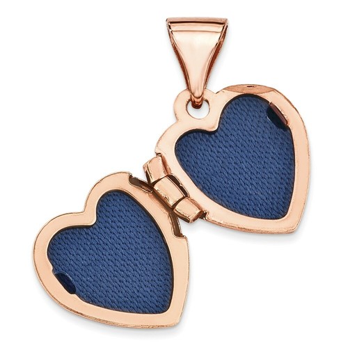 14k 14kt Rose Pink Gold 10mm Floral Heart Locket PENDANT - Picture 2 of 4