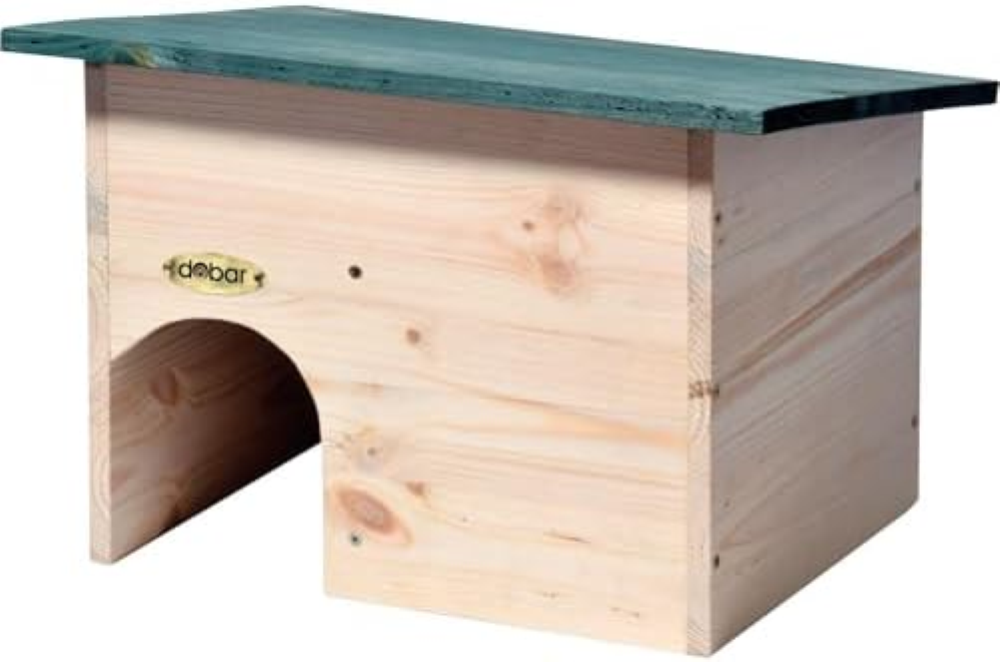 dobar 22222e Igelhaus Bausatz mit wetterfestem Dach mit Schleuse, 34.5 x 24 x 27