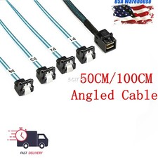 Mini SAS SFF-8643 Host to Angled 4SATA Target Hard Disk Data Server Cable 0.5/1M