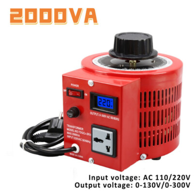 2000VA Output AC Variable Voltage Regulator Metered 0-130V / 0-300V Adjustable.