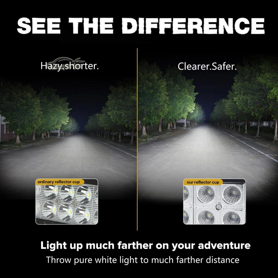 22"inch 280W LED Work Light Bar Flood Spot Offroad SUV ATV Boat Driving 23" 24 - Image 4 of 4