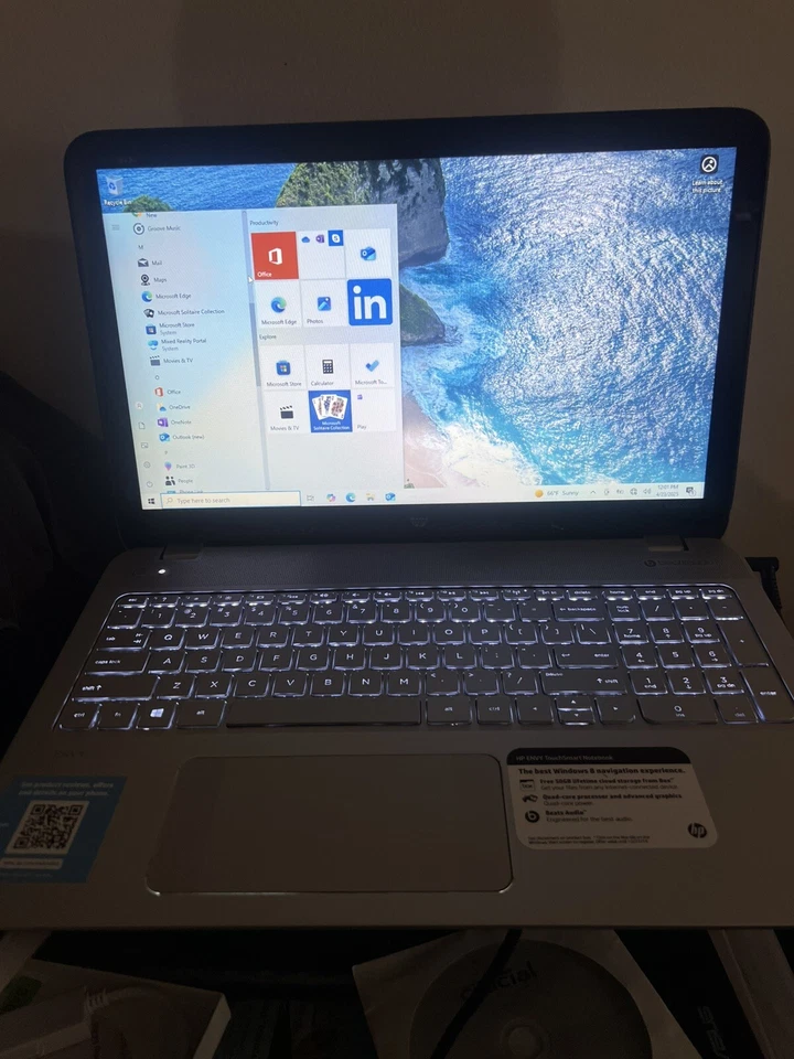 New HP Envy M6-N010DX 15" Laptop, AMD A10-5745M 16GB RAM 2TB WINS 10 Touch SCRN - Image 2 of 4