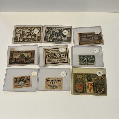 Notes Mix Money Lot of 16 Germany Notes German Money Mix Nice Notgeld Emergency Money ...
