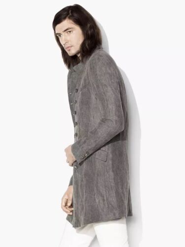 John Varvatos Double-Breasted Military Jacket Mens Grey. Size EU 50 USA 40 - Picture 4 of 12