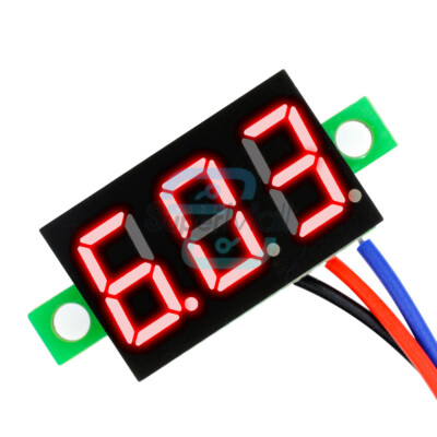 DC 0-30V LED Panel Voltage Meter 3-Digital Display Voltmeter 0.36 inch Red-