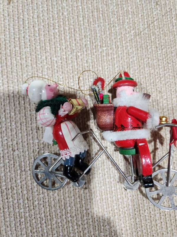 Tandem Bike Ornament Santa Mrs. Claus