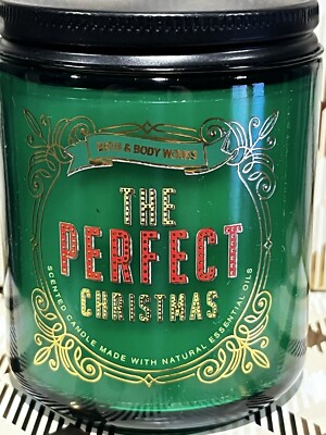 Retired Bath And & Body Works Single Wick Mason Candle The Perfect Christmas