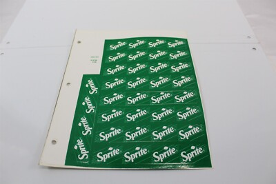 1989 Sheet Advertising Labels Stickers Sprite 9 Strips #12799 Vintage