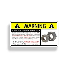 Funny ATV Nuts Sticker Caution Warning Race Mud 4x4 Off Road Vinyl Decal Graphic