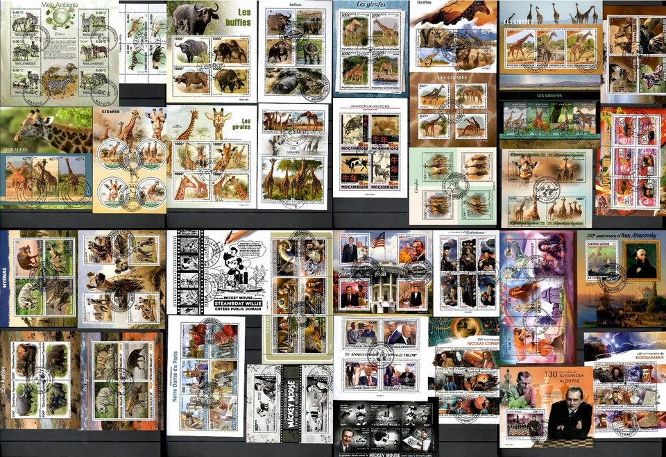 1,500 different MINI and SOUVENIR SHEETS CTO Composition Lot updated 2025 #1500 - Image 3 of 4