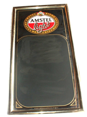 AMSTEL Light Beer Bar Advertising  Mirror & Erasable Board.   Large, Nice!