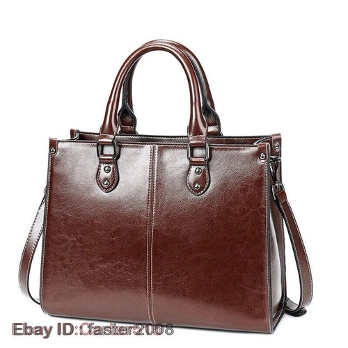 Mujeres Bolso de Mano Bandolera Bolso de Hombro Cuero Genuino Cuero de Vaca Top Asa Bolsos - Imagen 22 de 28