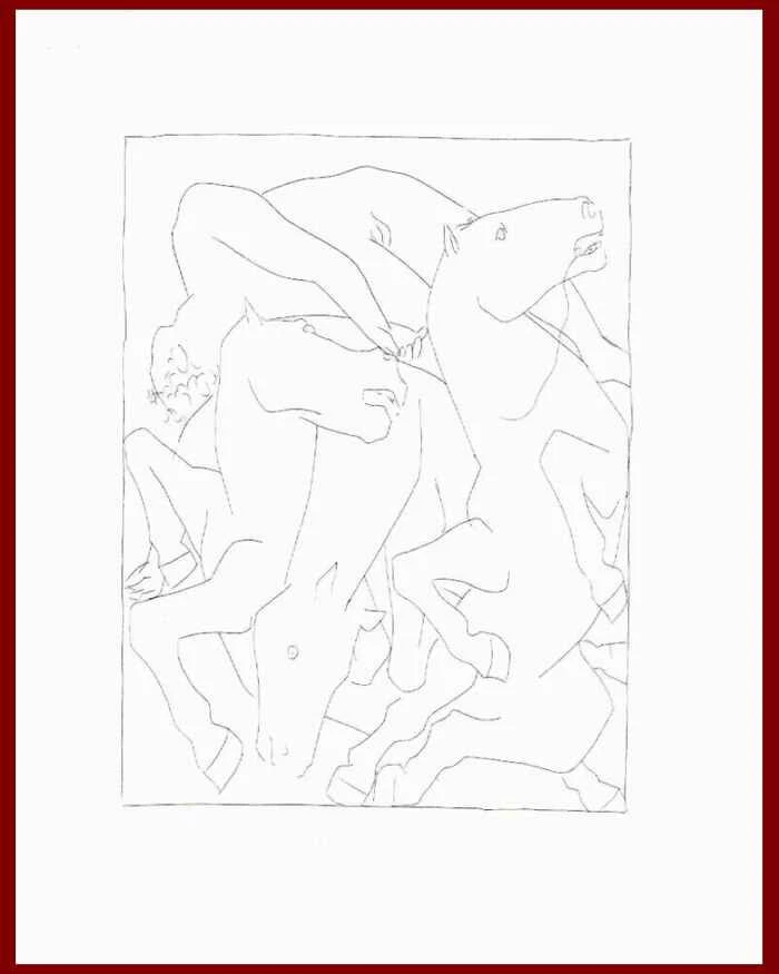 PFERDELEIBER - Pablo PICASSO zu OVIDs METAMORPHOSEN - 1970 Auf FEINEM VERGÉ - Bild 1 von 1