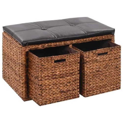 Sitzbank mit 2 Körben Seegras 71×40×42 O7H2 - Bild 7 von 10