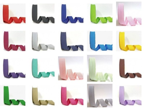 Polka Dot Bias Binding Width 30mm 18 Shades Quality Trim Per 5m - Picture 2 of 12