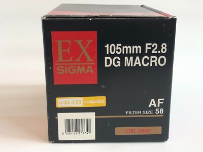 MINT SIGMA 105mm F2.8 EX DG MACRO Sony/Minolta A mount With box