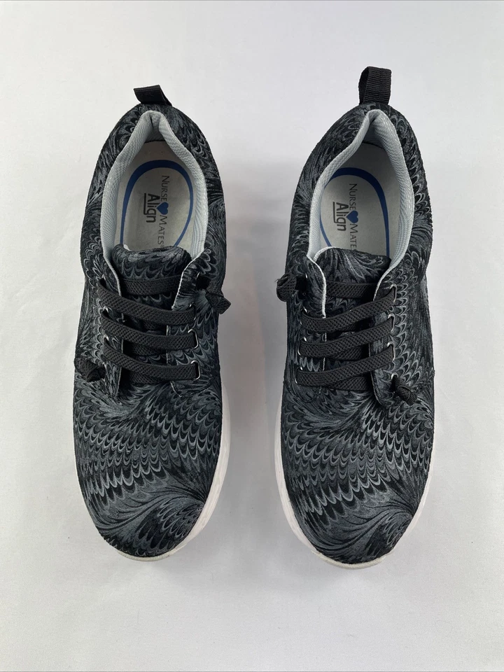 Tenis Nurse Mates Velocity para mujer talla 9 M negro gris remolinos antideslizantes Foto 4 de 4