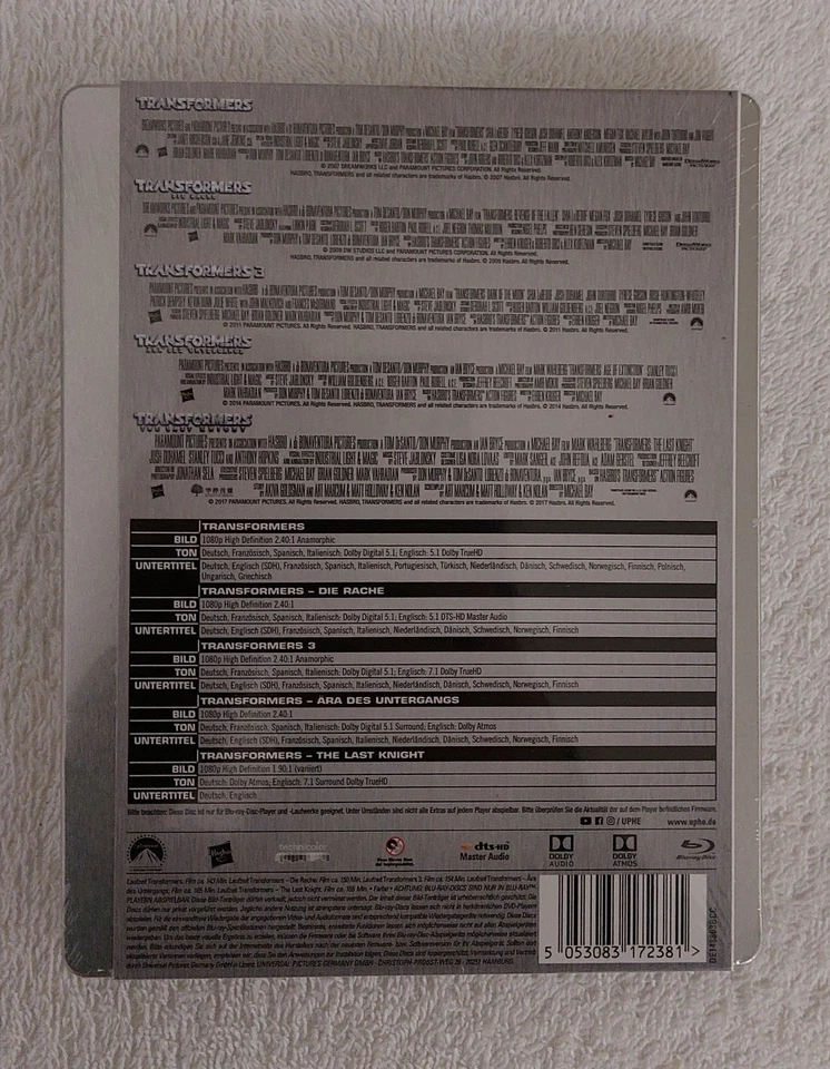 Blu-ray Transformers 5 Movie Collection 1-5 Limited Steelbook Deutsch Neu OVP - Bild 2 von 4