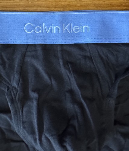 Nuevos calzoncillos elásticos de algodón Calvin Klein Icon, negros, banda azul, medianos - Imagen 3 de 4
