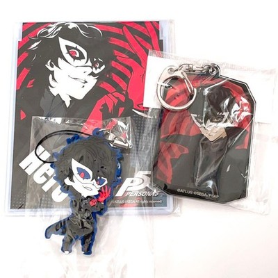 Persona 5 Ren Amamiya Joker Acrylic Keychain Rubber Strap Mirror Set New