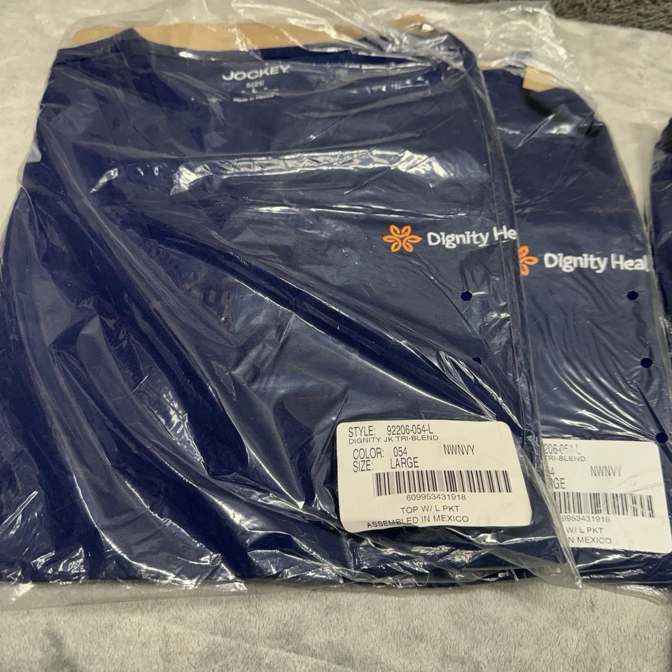 Jockey Dignity Health Scrubs 2 上衣和 3 裤子女式大号海军蓝新品 — 第 2/4 张图片