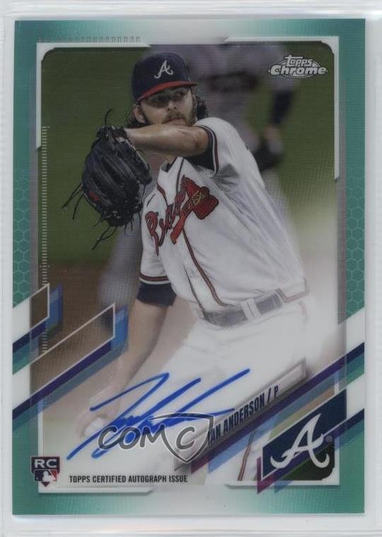 2021 Topps Chrome Rookie Aqua Refractor 122/199 Ian Anderson #RA-IA Auto RC 11c4