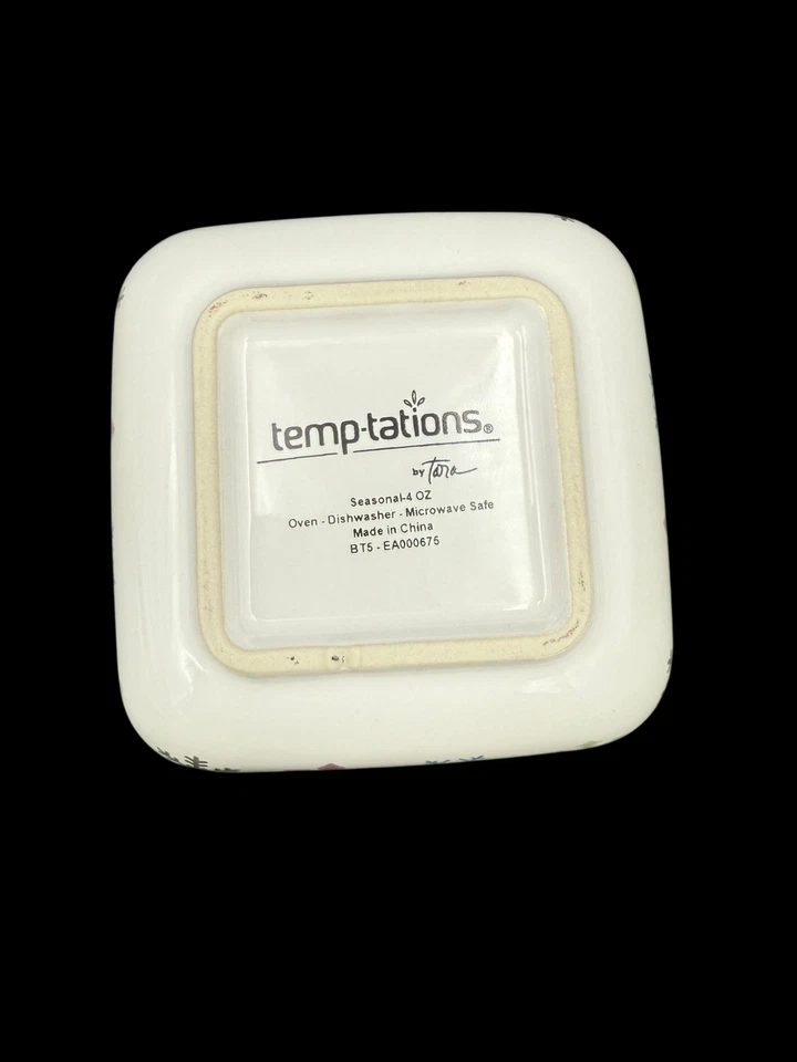 Temp-Tations by Tara Seasonal Snowflake cuencos cuadrados poco profundos 4 oz - Juego de 7 Foto 3 de 4