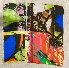 Silk SCARF Modern Art Modernist Abstract 20  X 20  EUC