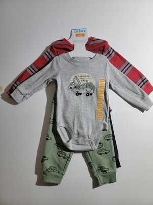 Carter's 4 Piece Outfit For 12month 2 Pants And 2 Body Suits, New With Tags 
