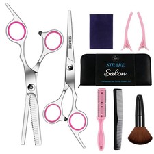 9 PCS Hair Cutting Scissors Thinning Shears Kit, Professional Haircut Scissor...