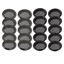 10Pcs Stainless Steel Louver Air Vents 19-53mm Black Circular Soffit Air Vents