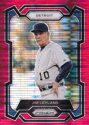 JIM LEYLAND /399 PRIZM LEGENDS RED PULSAR REFRACTOR DETROIT TIGERS #22 2024