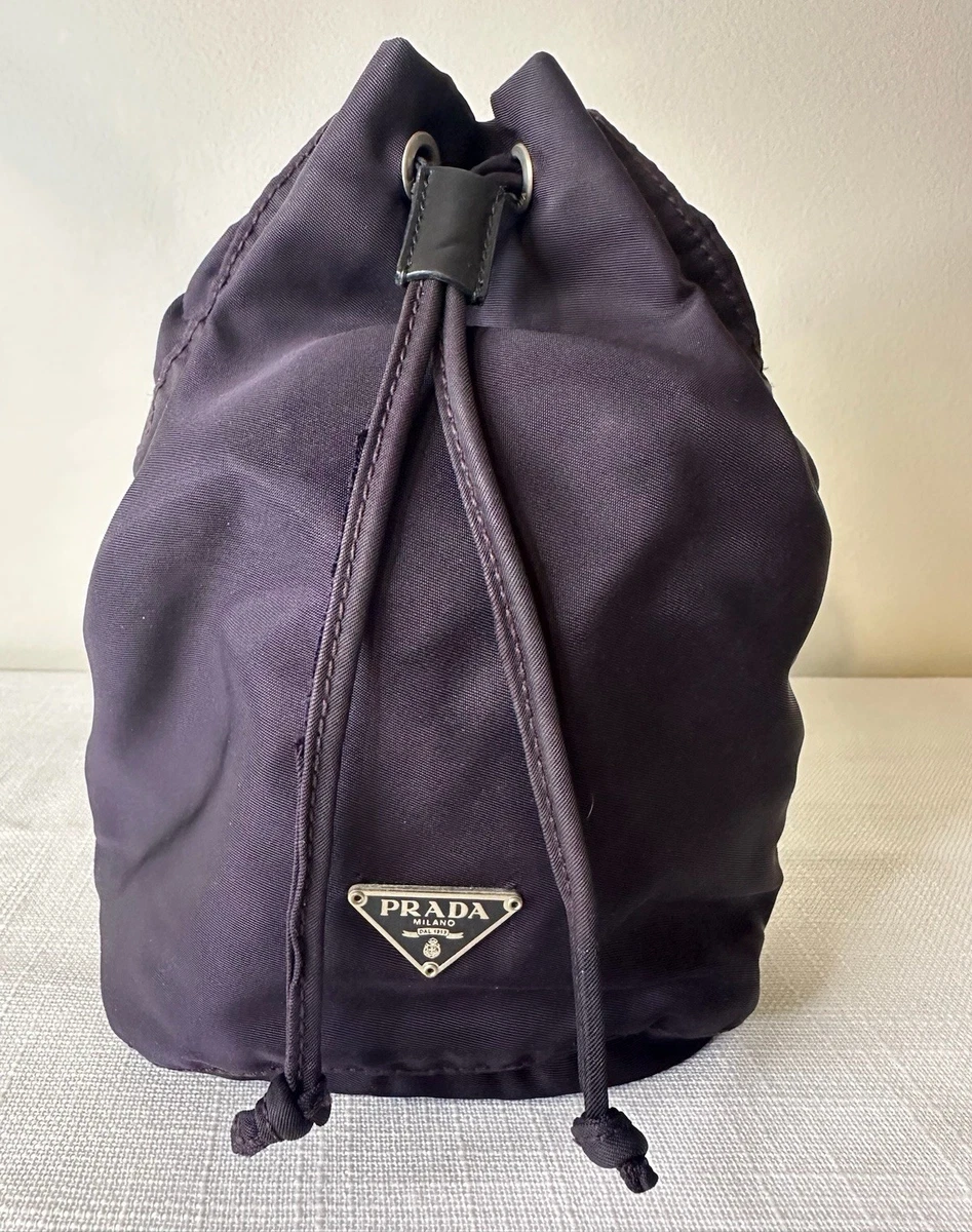 PRADA Leather Exterior Drawstring Bags & Handbags for Women for