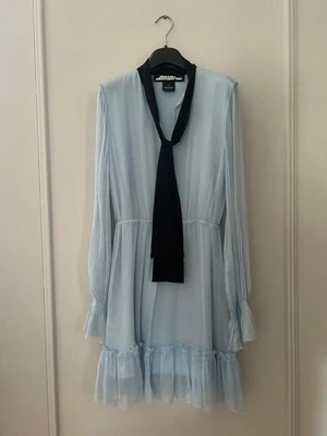 Women Dress Blue Silk 38 - Bild 1 von 4