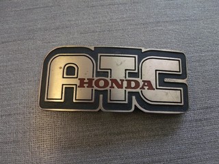 VINTAGE 1983 SOLID BRASS HONDALINE ATC HONDA BELT BUCKLE